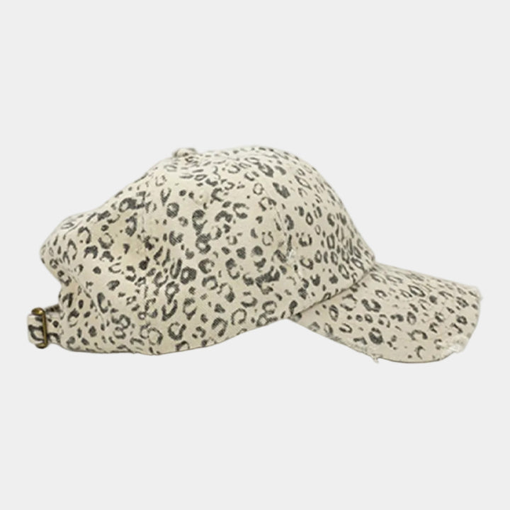 Vintage Leopard Print Distressed Baseball Cap