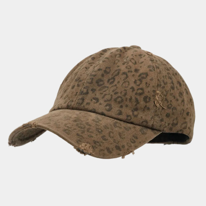 Vintage Leopard Print Distressed Baseball Cap