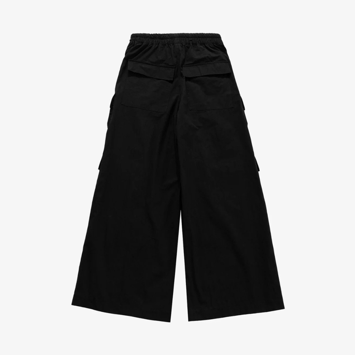 Woven Multi-Pocket Baggy Flared Pants