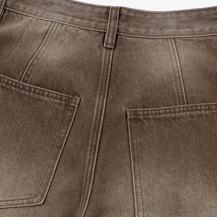 Vintage Washed Workwear Barrel Jeans