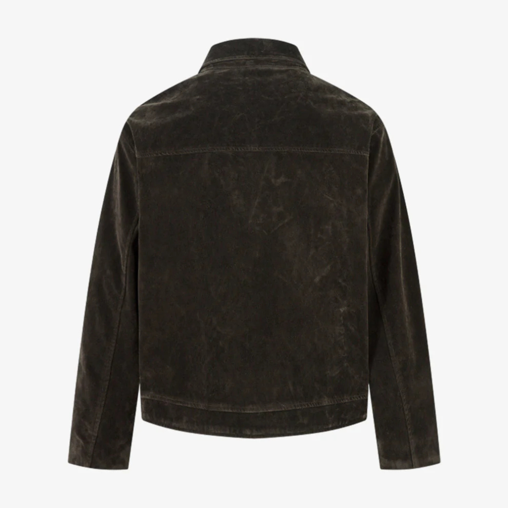 Retro Unique Metal Button Suede Lapel Bomber Jacket