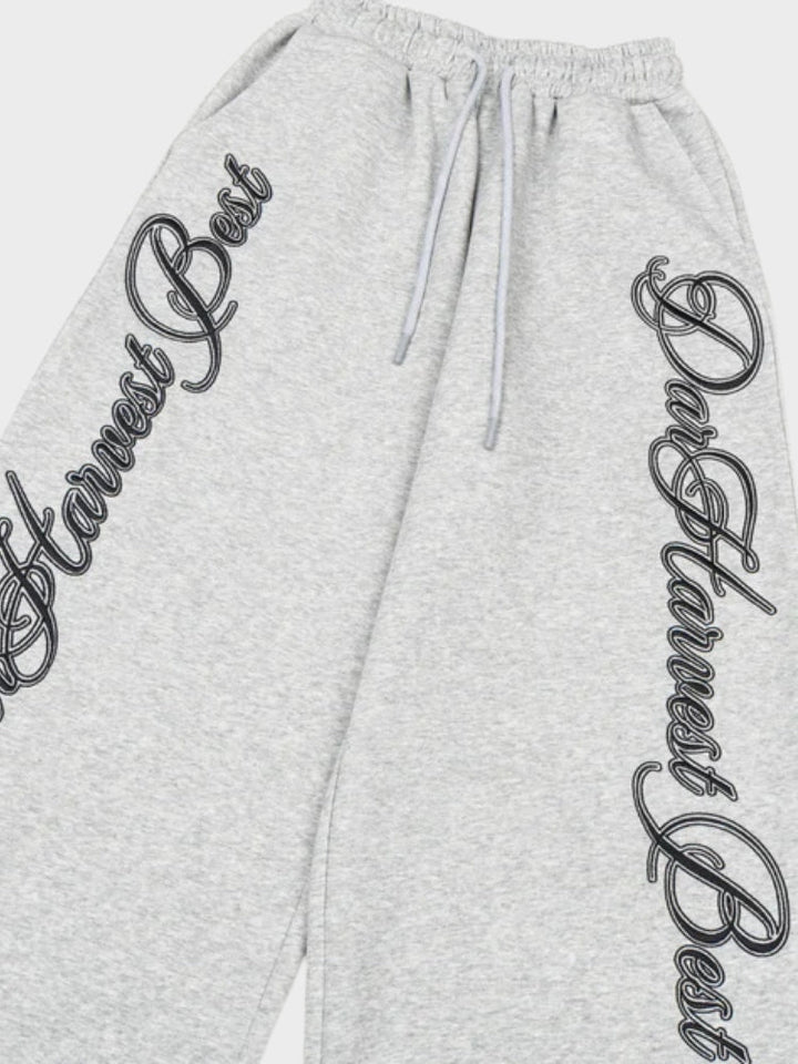 NEWGRMNTS Wide Leg Font Joggers