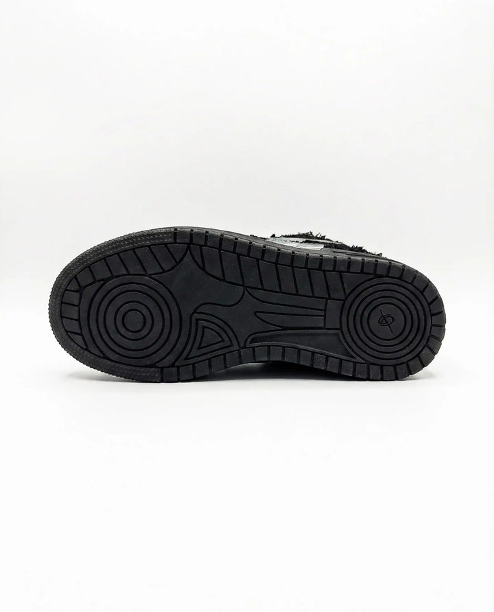 NEWGRMNTS Broken Denim Black Sneakers