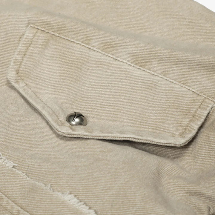 Retro Washed Fleece-lined Hooded Work Jacket