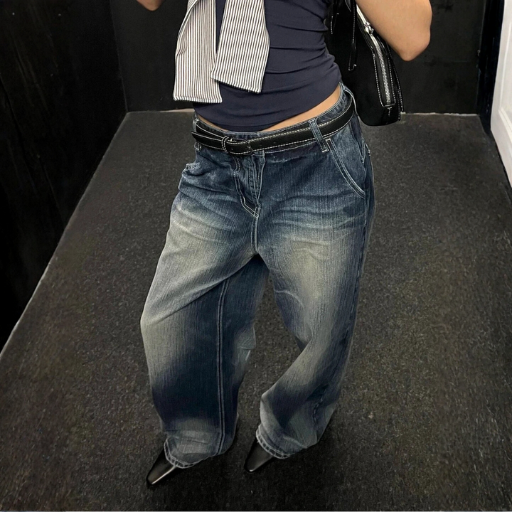 Casual Baggy Jeans Dark-Blue