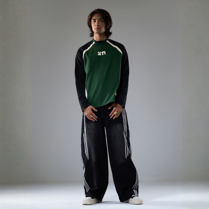 Denim Striped Barrel Jeans - Blue