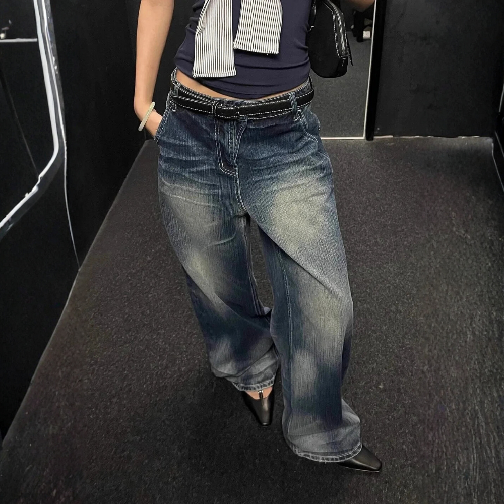 Casual Baggy Jeans Dark-Blue
