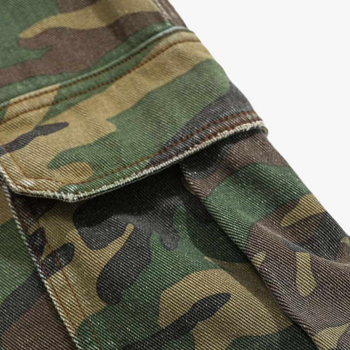 Ripped Camouflage Cargo Pants