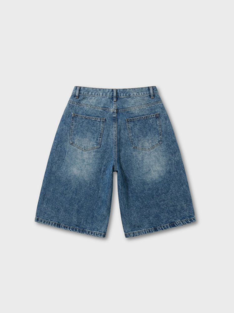 NEWGRMNTS Striped Barrel Denim Jorts