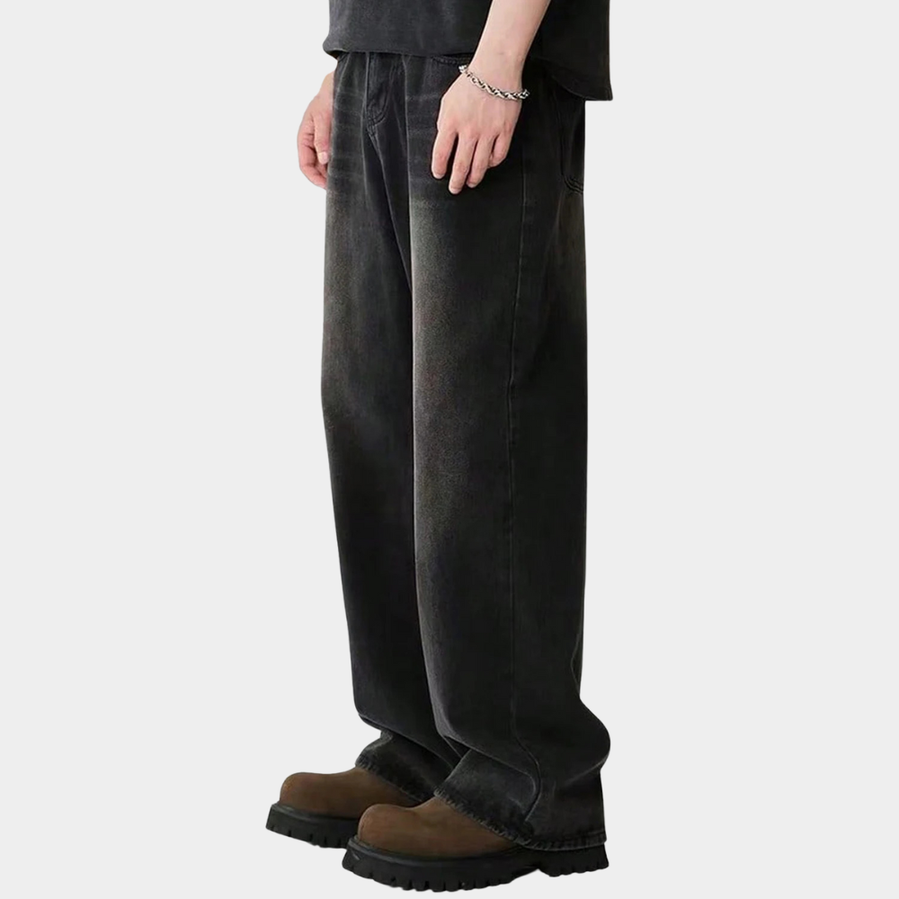 Wide Leg Jeans Black - Grey