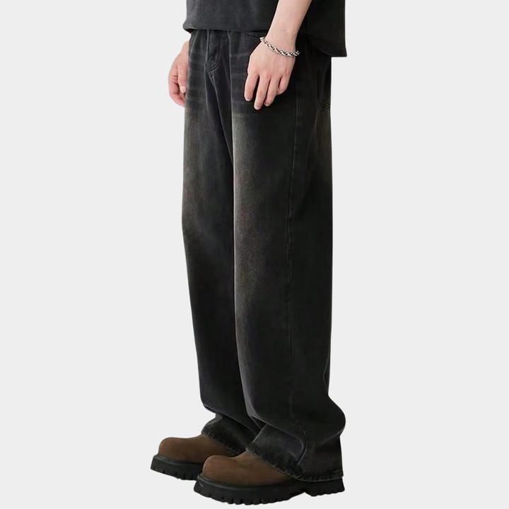 Wide Leg Jeans Black - Grey