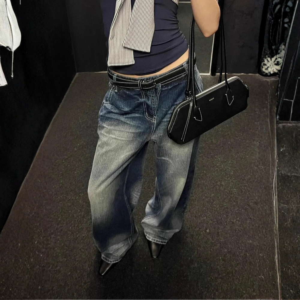 Casual Baggy Jeans Dark-Blue
