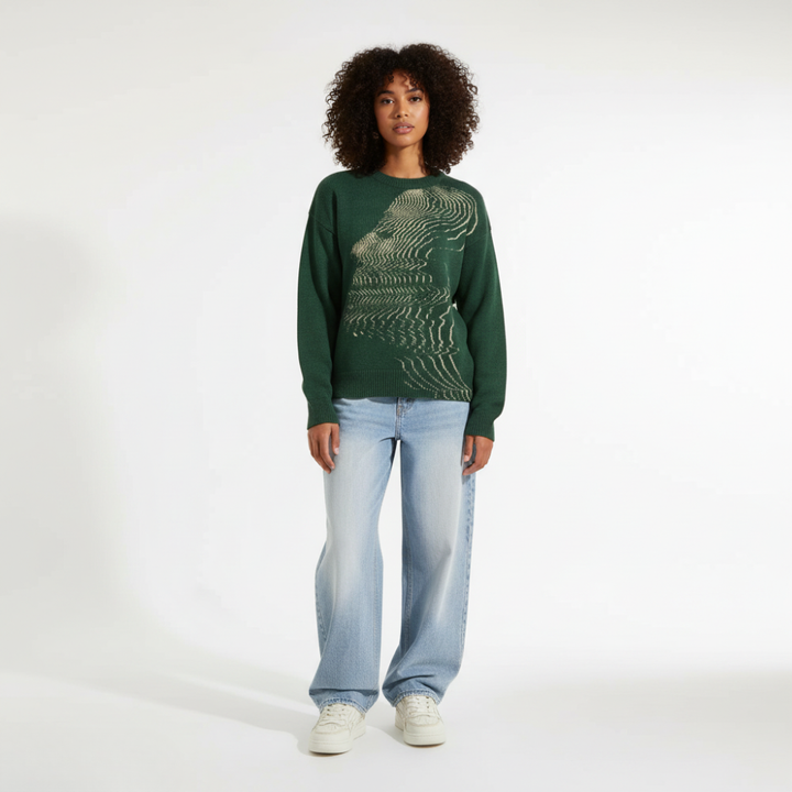 Oversized Washed Blue Jeans - Blue