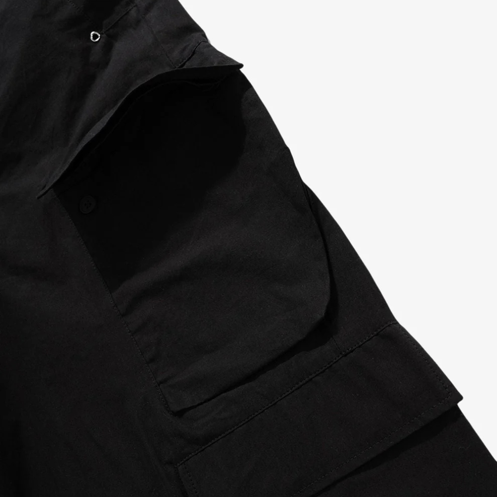 Woven Multi-Pocket Baggy Flared Pants