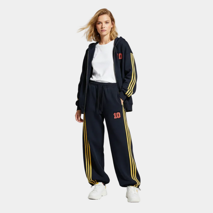Fleece Vintage Side Stripe Drape Paratrooper Machete Wide Leg Pants