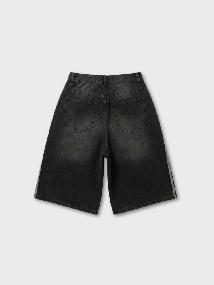 NEWGRMNTS Striped Barrel Denim Jorts
