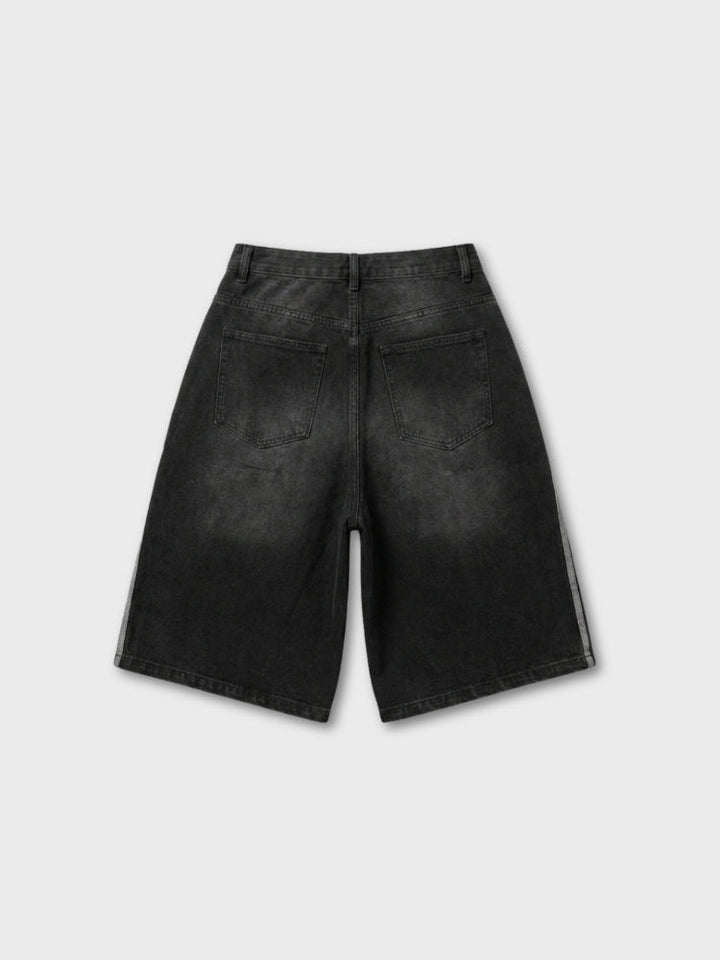 NEWGRMNTS Striped Barrel Denim Jorts