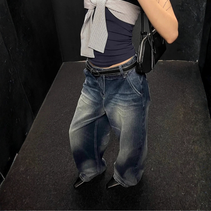 Casual Baggy Jeans Dark-Blue