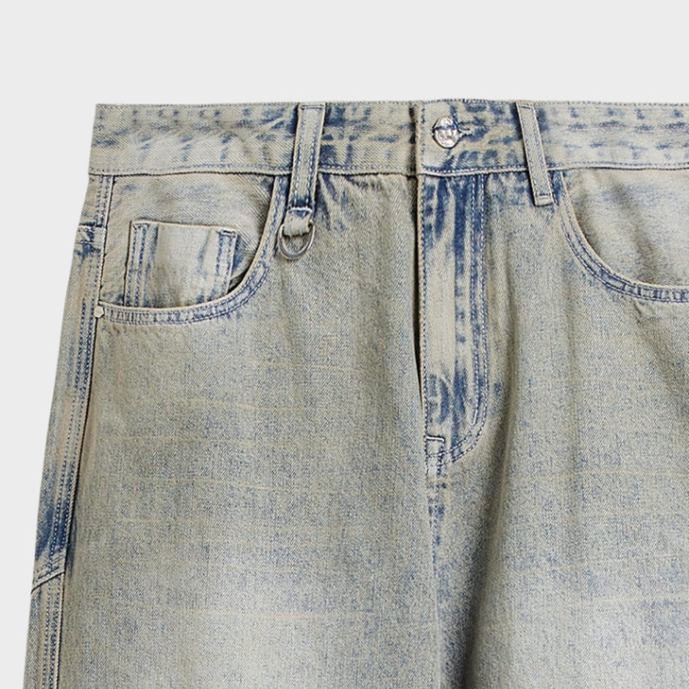Baggy Denim Jeans - Light Grey