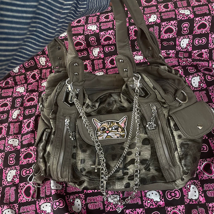Leopard Tie-Dye Slouch Bag