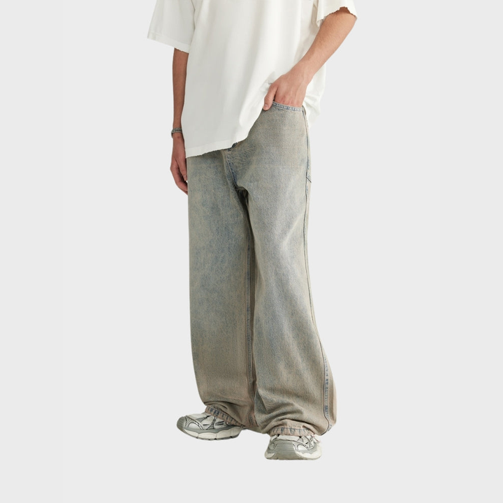 Baggy Denim Jeans - Light Grey