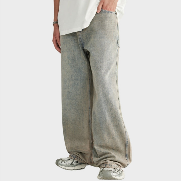 Baggy Denim Jeans - Light Grey
