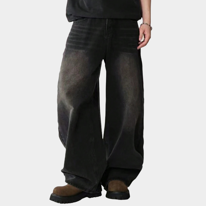 Wide Leg Jeans Black - Grey