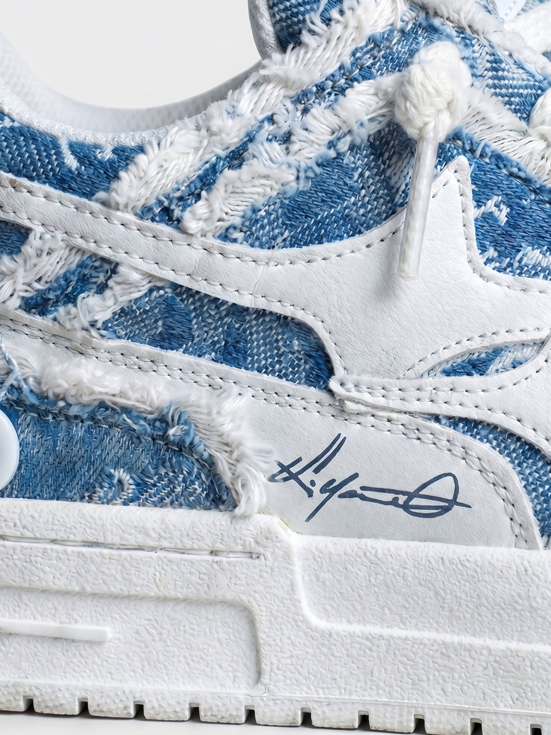 NEWGRMNTS Broken Denim Sneakers