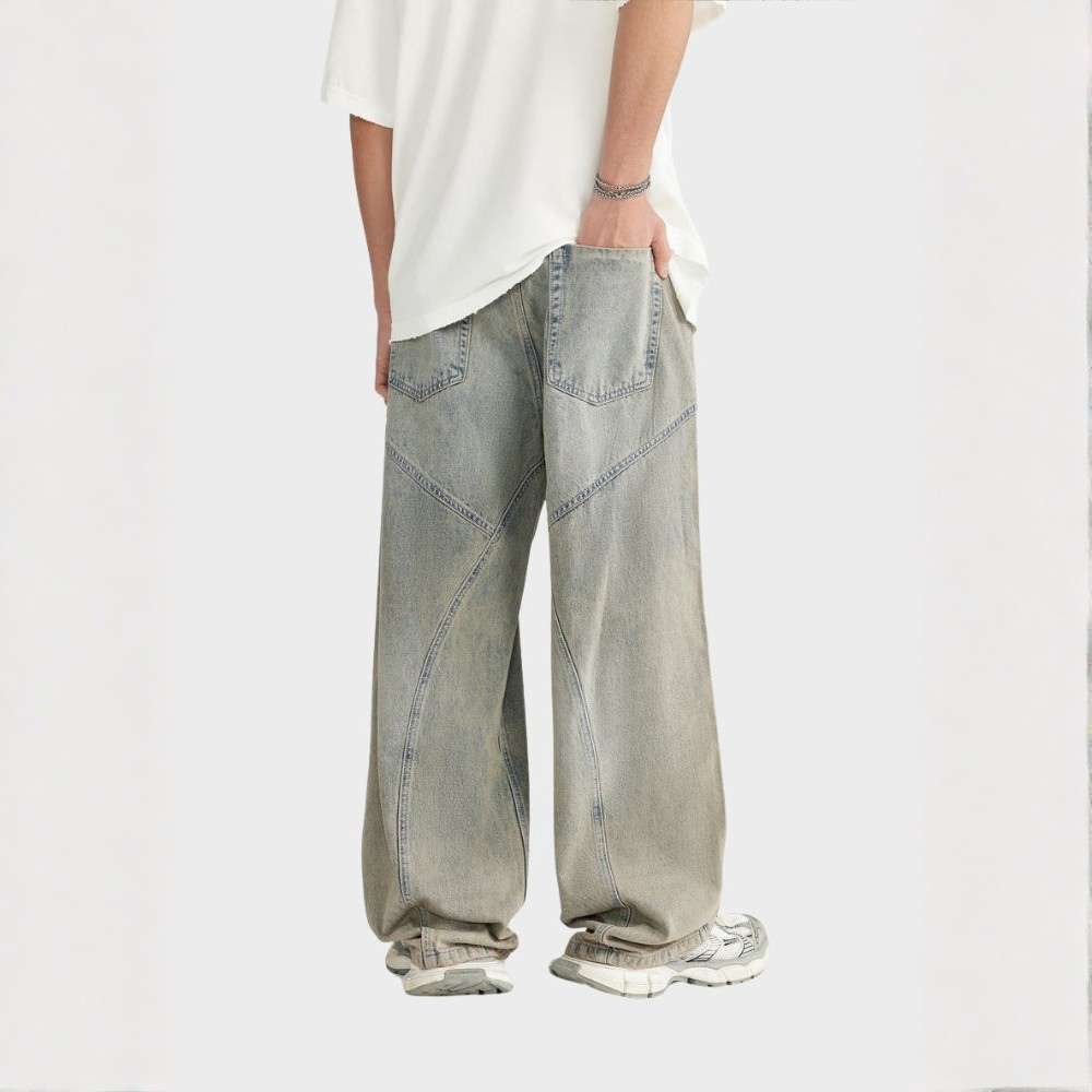 Baggy Denim Jeans - Light Grey