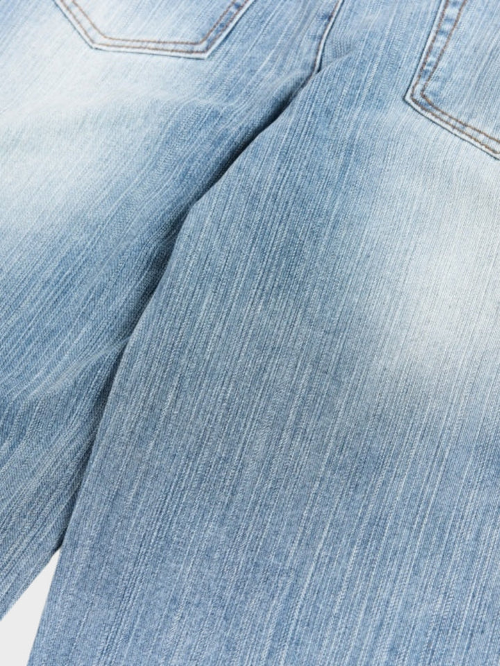 NEWGRMNTS Baggy Washed Flower Denim Jeans