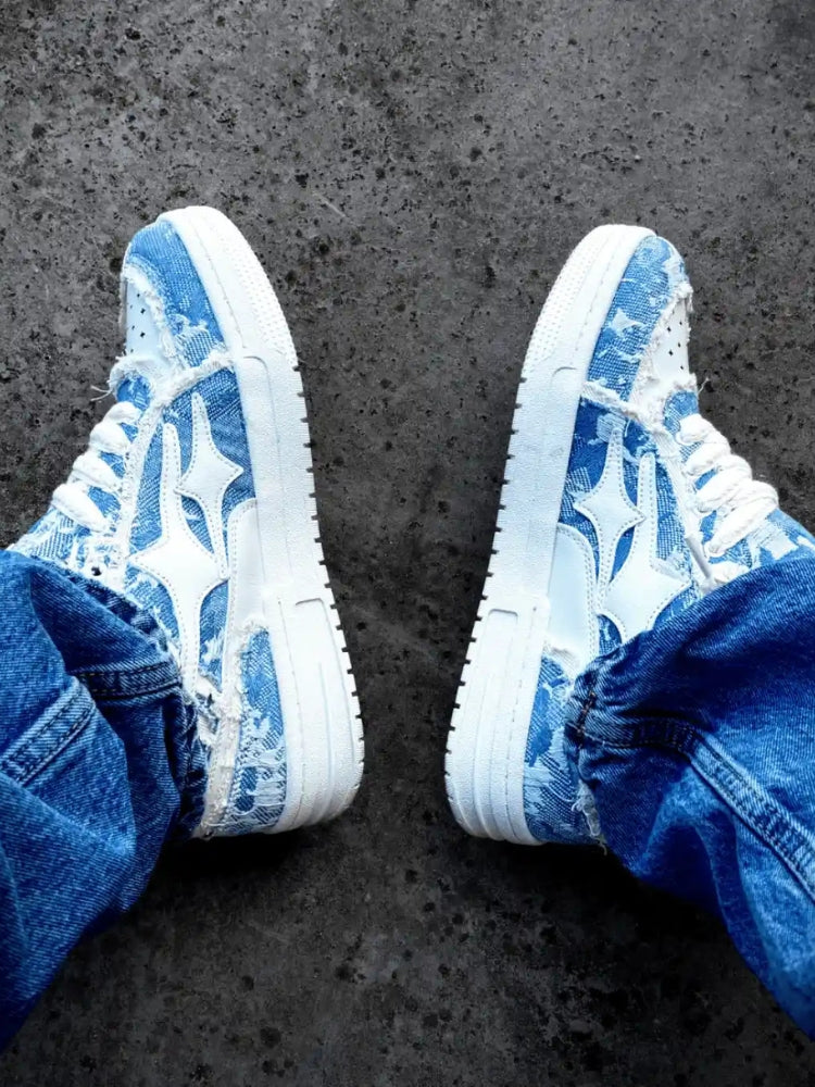NEWGRMNTS Broken Denim Sneakers