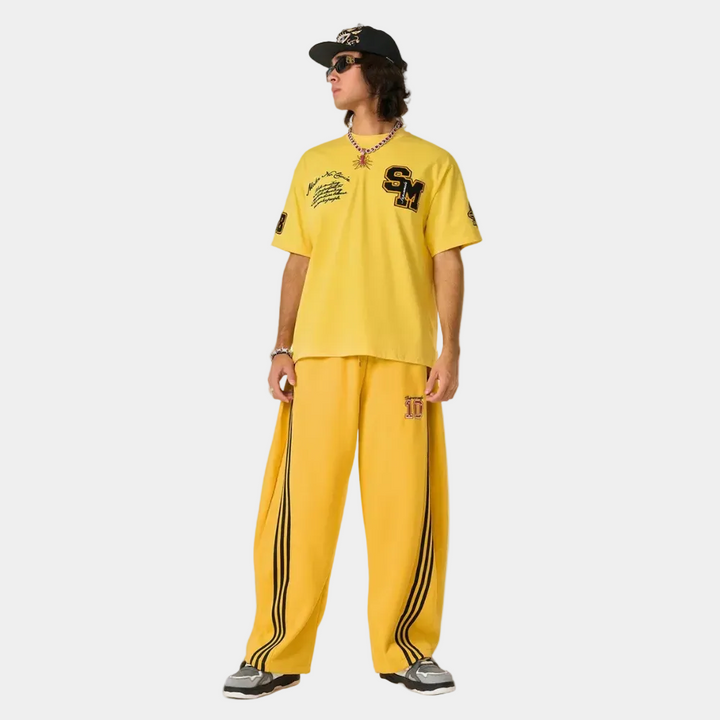 Fleece Vintage Side Stripe Drape Paratrooper Machete Wide Leg Pants