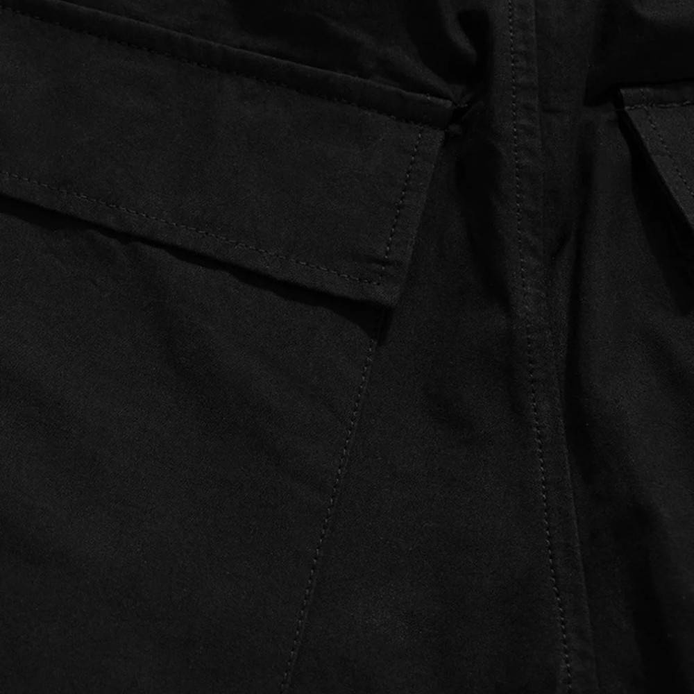 Woven Multi-Pocket Baggy Flared Pants