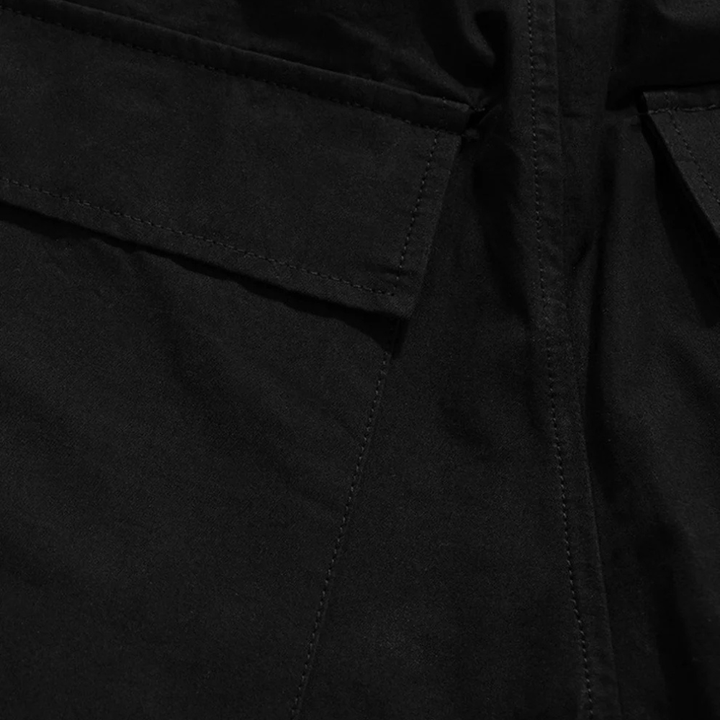Woven Multi-Pocket Baggy Flared Pants