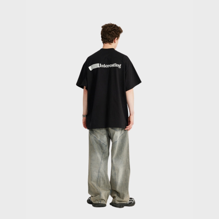 Baggy Denim Jeans - Light Grey