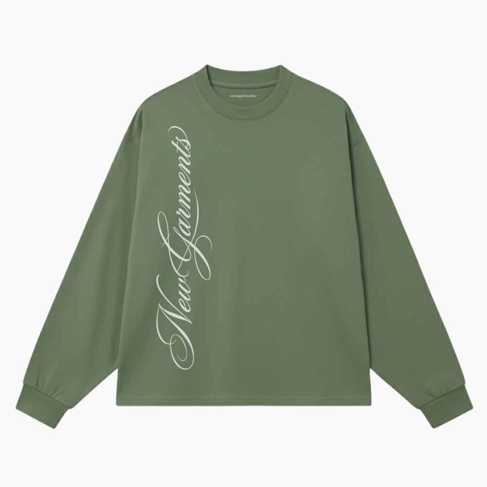 Vertical Signature Longsleeve | Moss Green