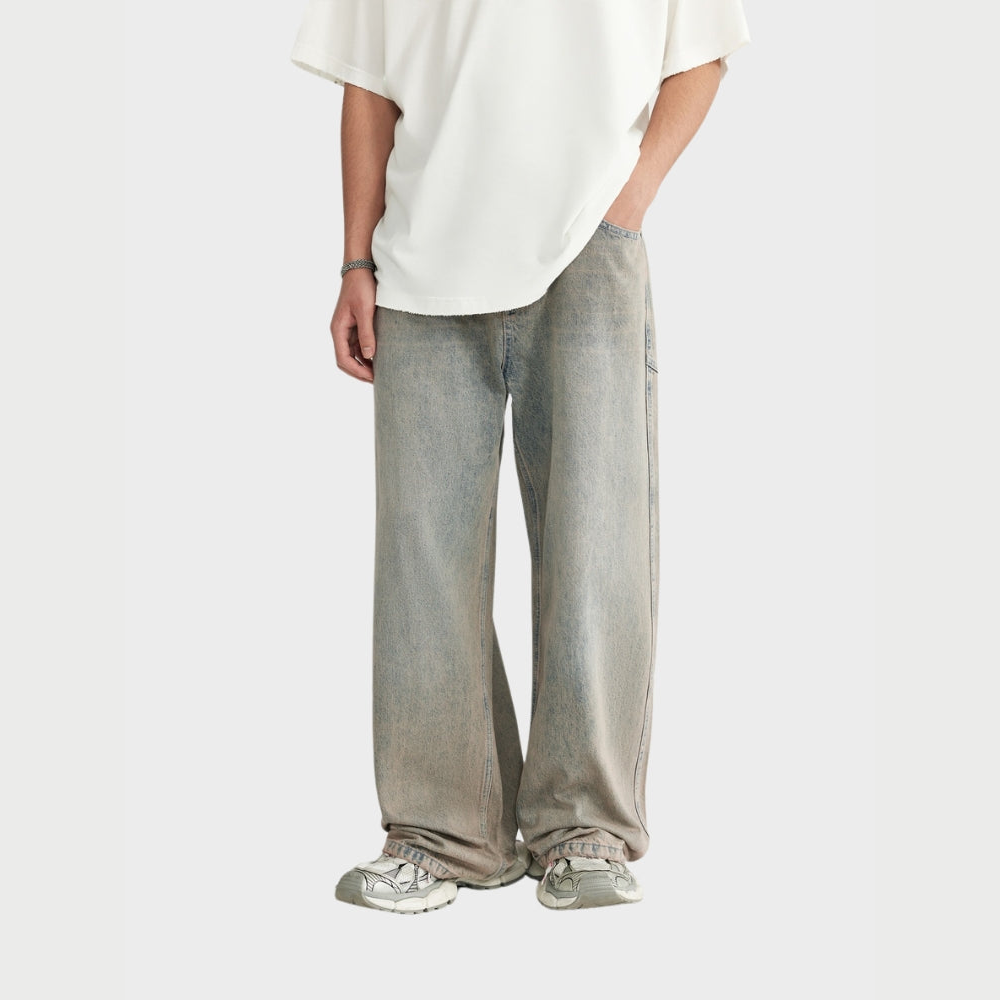 Baggy Denim Jeans - Light Grey