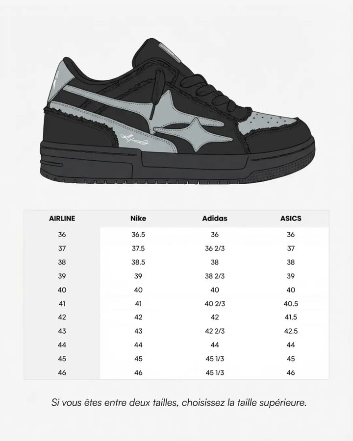NEWGRMNTS Broken Denim Black Sneakers