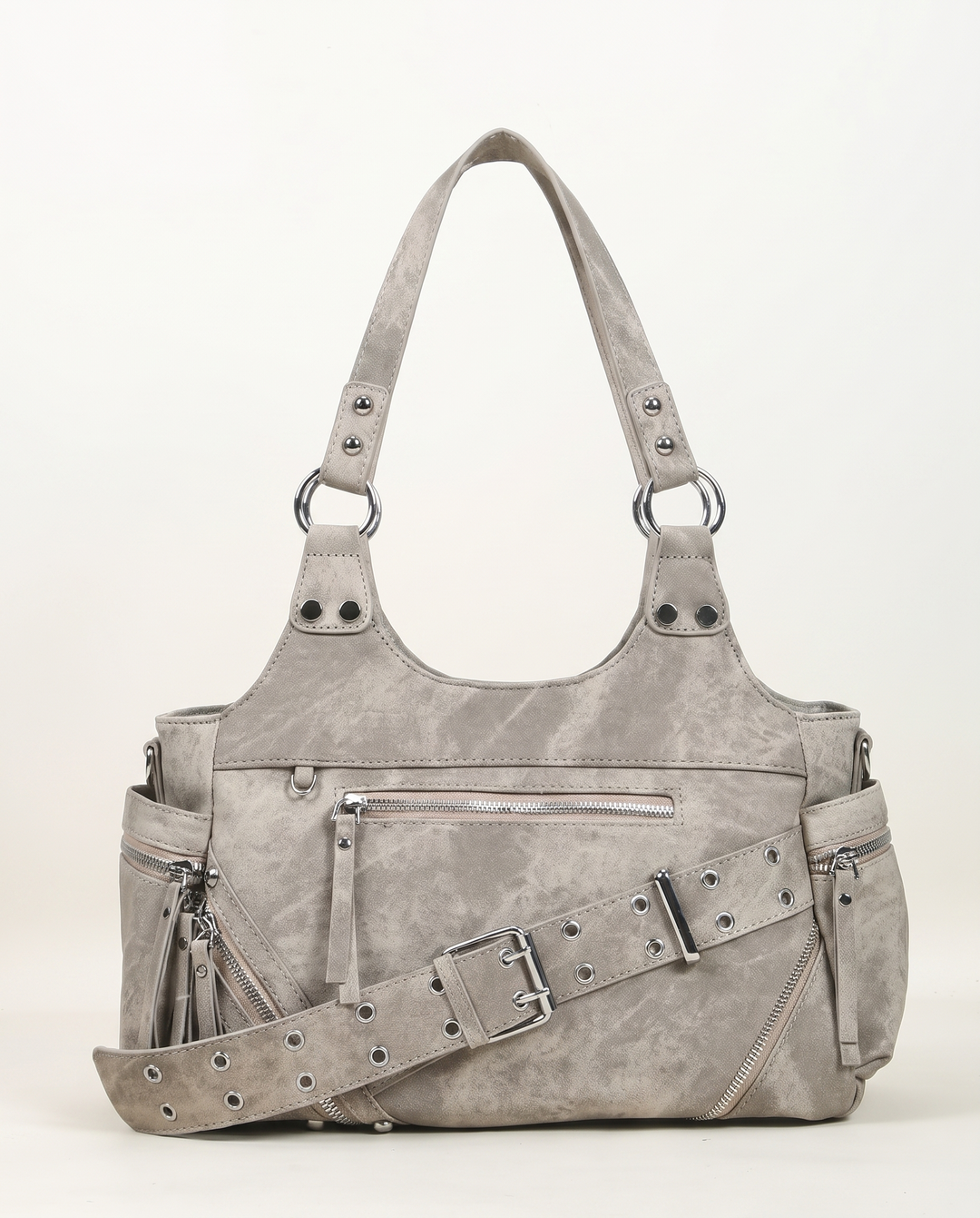 Washed Denim Shoulder Bag