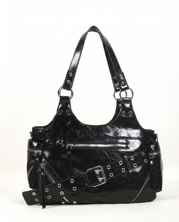Washed Denim Shoulder Bag