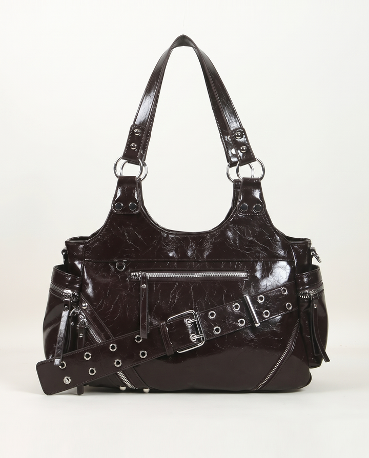 Washed Denim Shoulder Bag