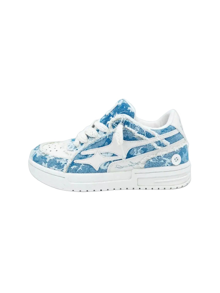 NEWGRMNTS Broken Denim Sneakers