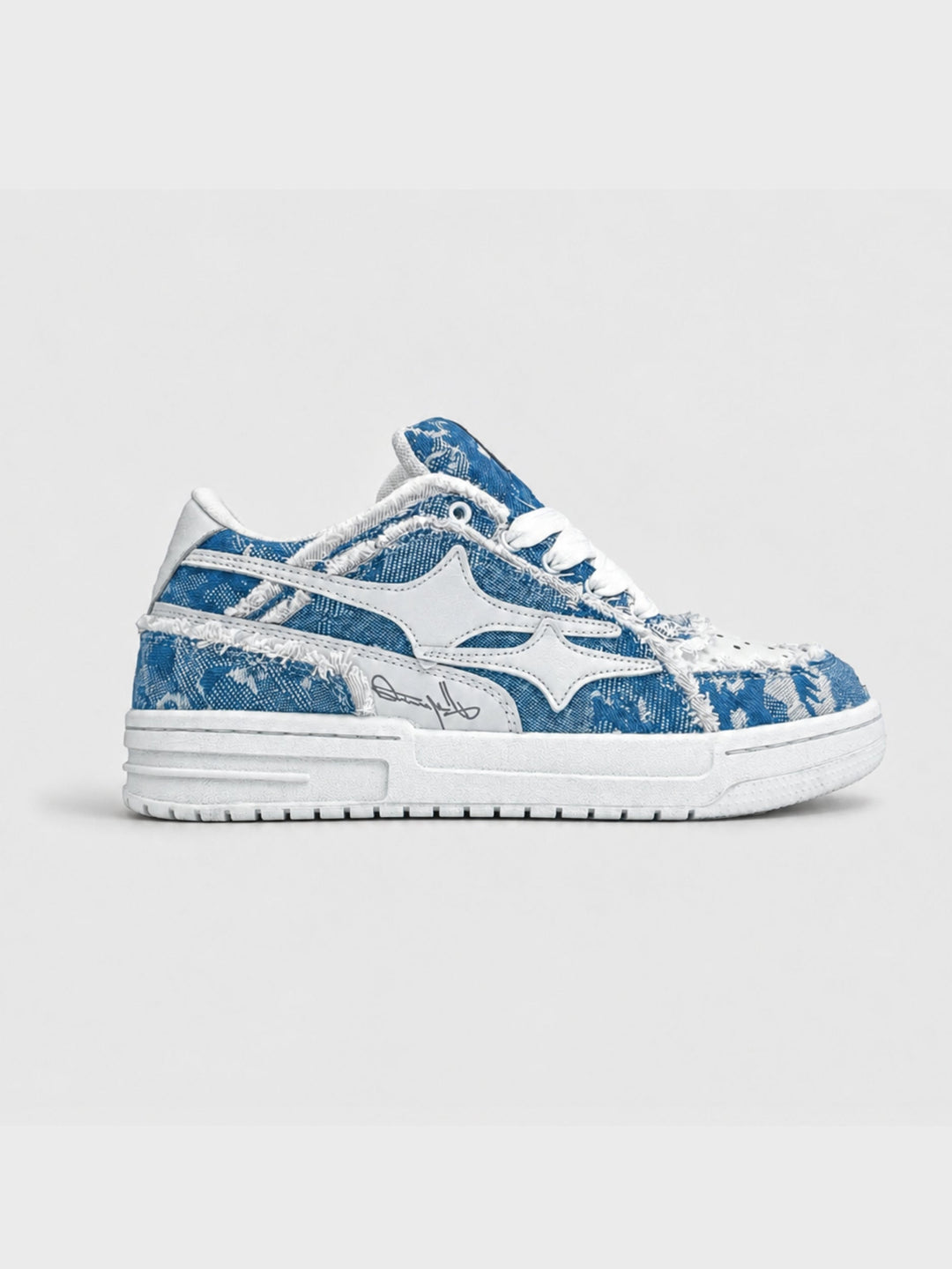 NEWGRMNTS Broken Denim Sneakers