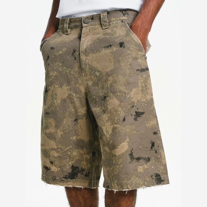 Burnin Camouflage Distressed Shorts