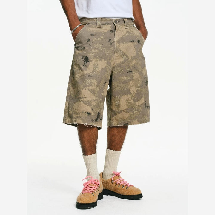 Burnin Camouflage Distressed Shorts