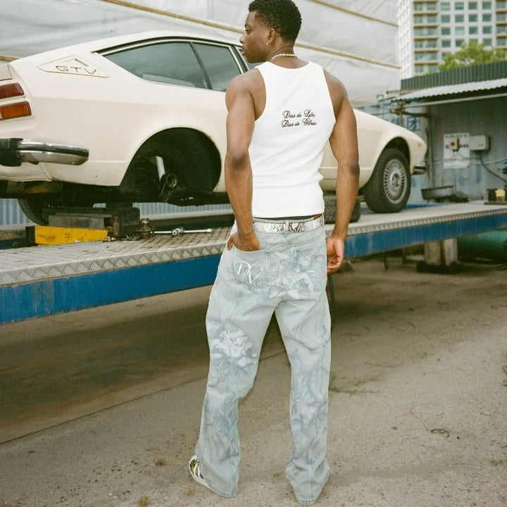 Cupid Graphic Baggy Jeans