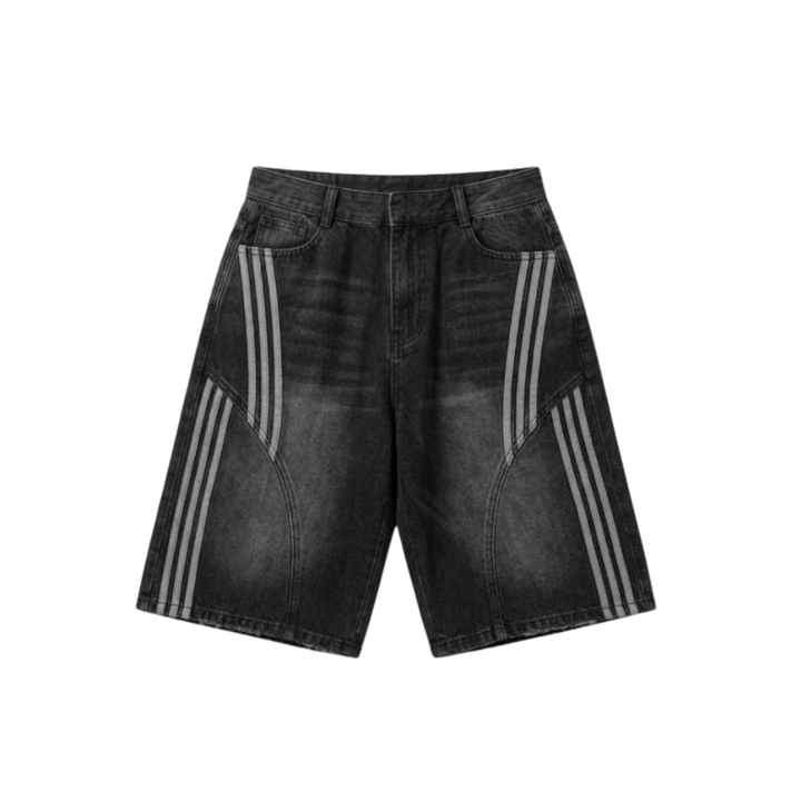NEWGRMNTS Striped Barrel Denim Jorts