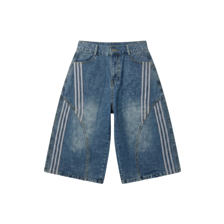 NEWGRMNTS Striped Barrel Denim Jorts