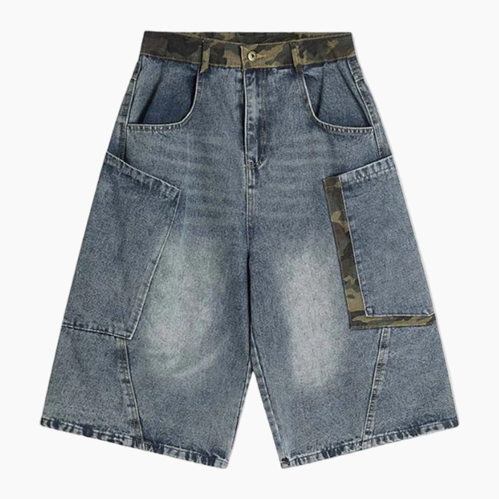 NEWGRMNTS Camo Patchwork Jorts