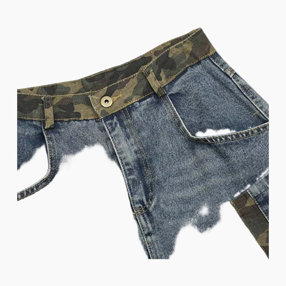 NEWGRMNTS Camo Patchwork Jorts